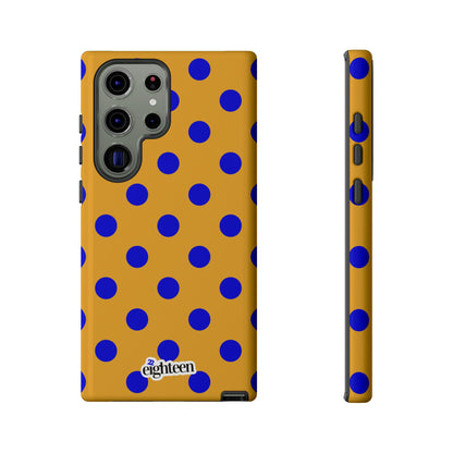 Royal Blue & Gold Polka Dot Tough Phone Case