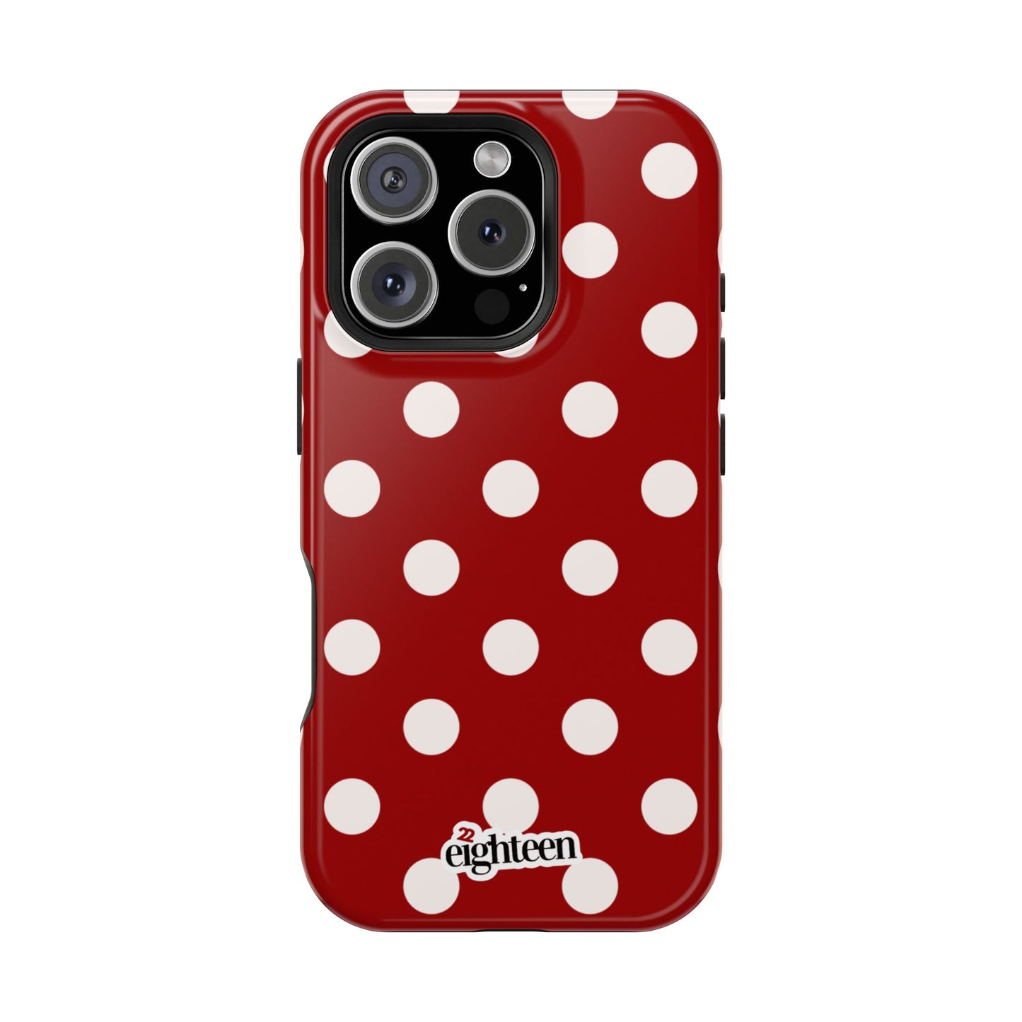 Crimson & Cream Sorority Polka Dot MagSafe Tough Case