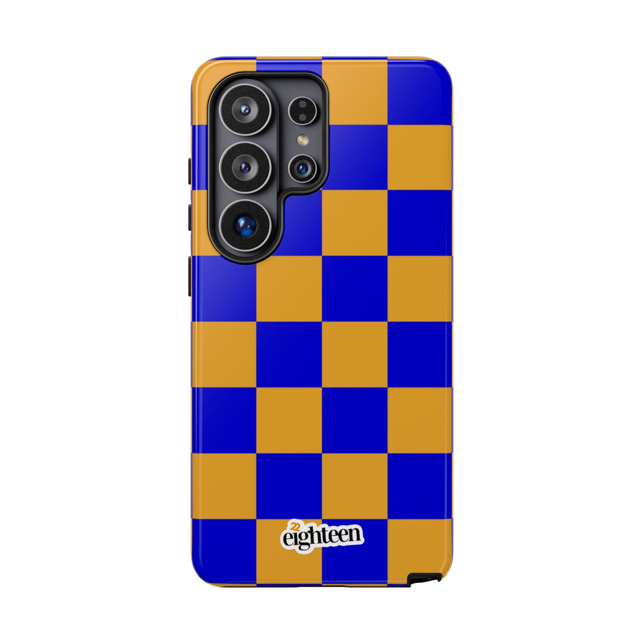 Royal Blue & Gold Check, Please! Tough Phone Case