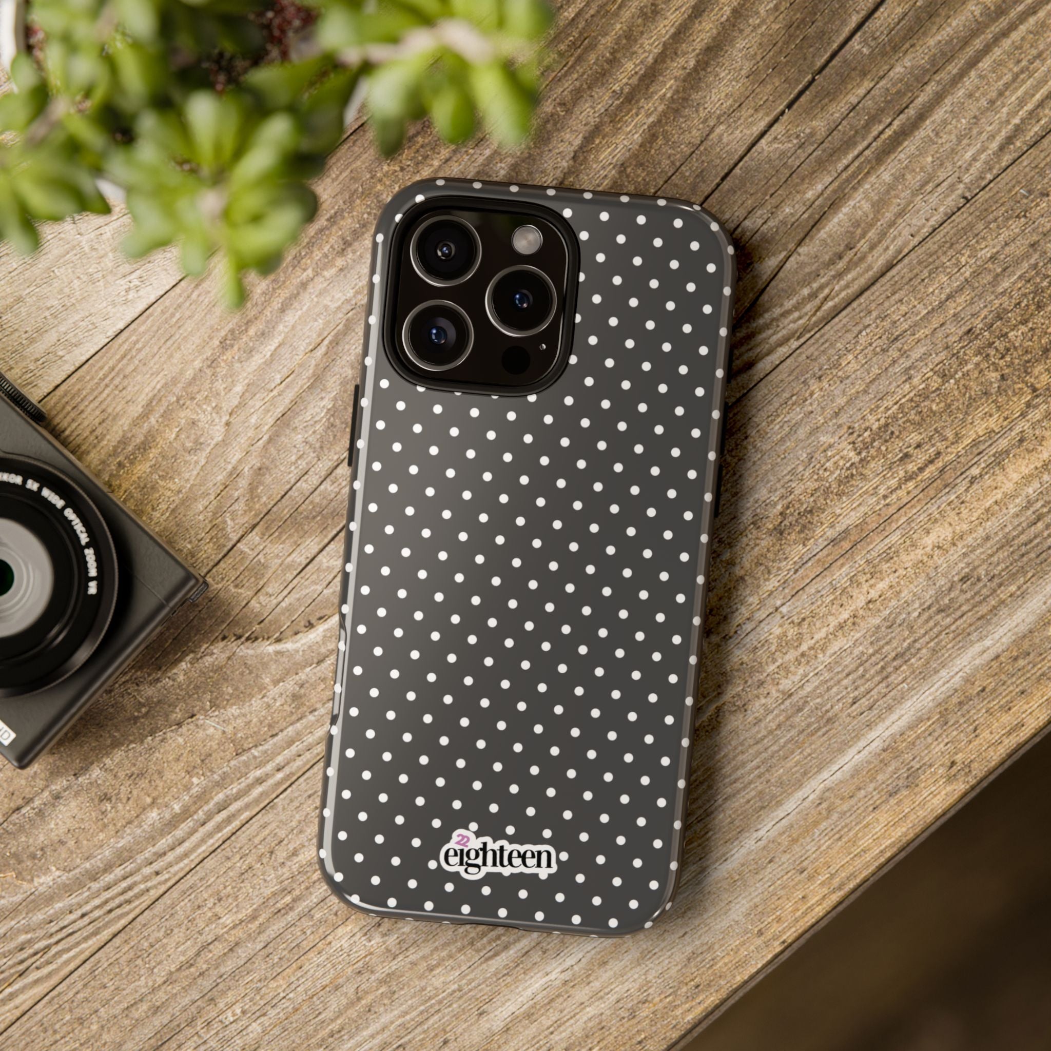 Charcoal Dotty Tough Phone Case