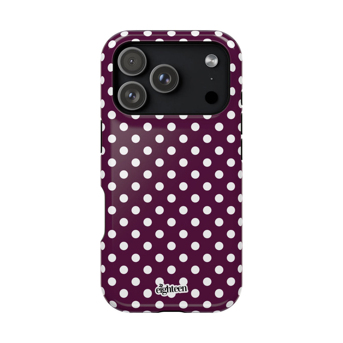 Maroon & White Dot Theory MagSafe Phone Case