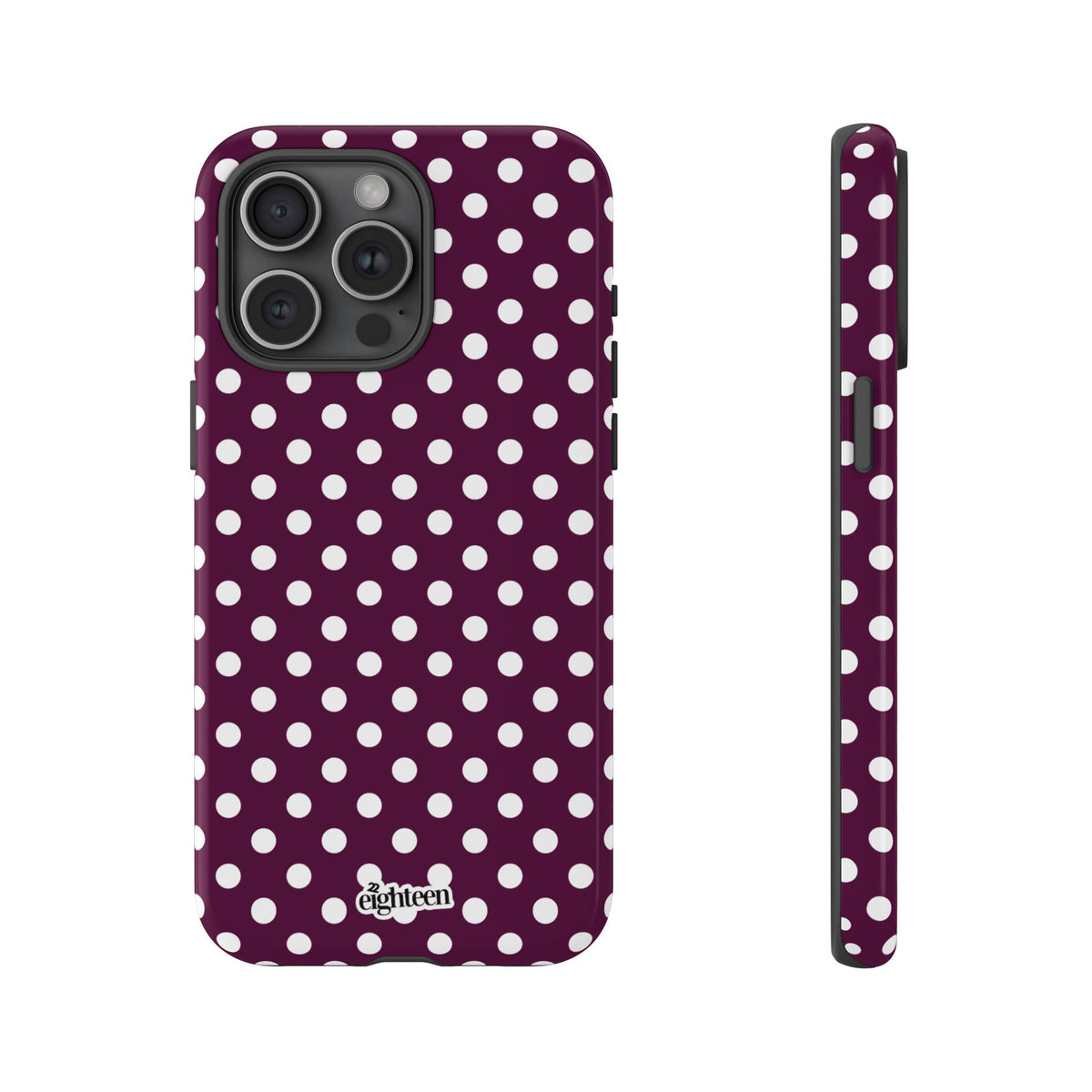 Maroon + White Dot Theory Phone Case
