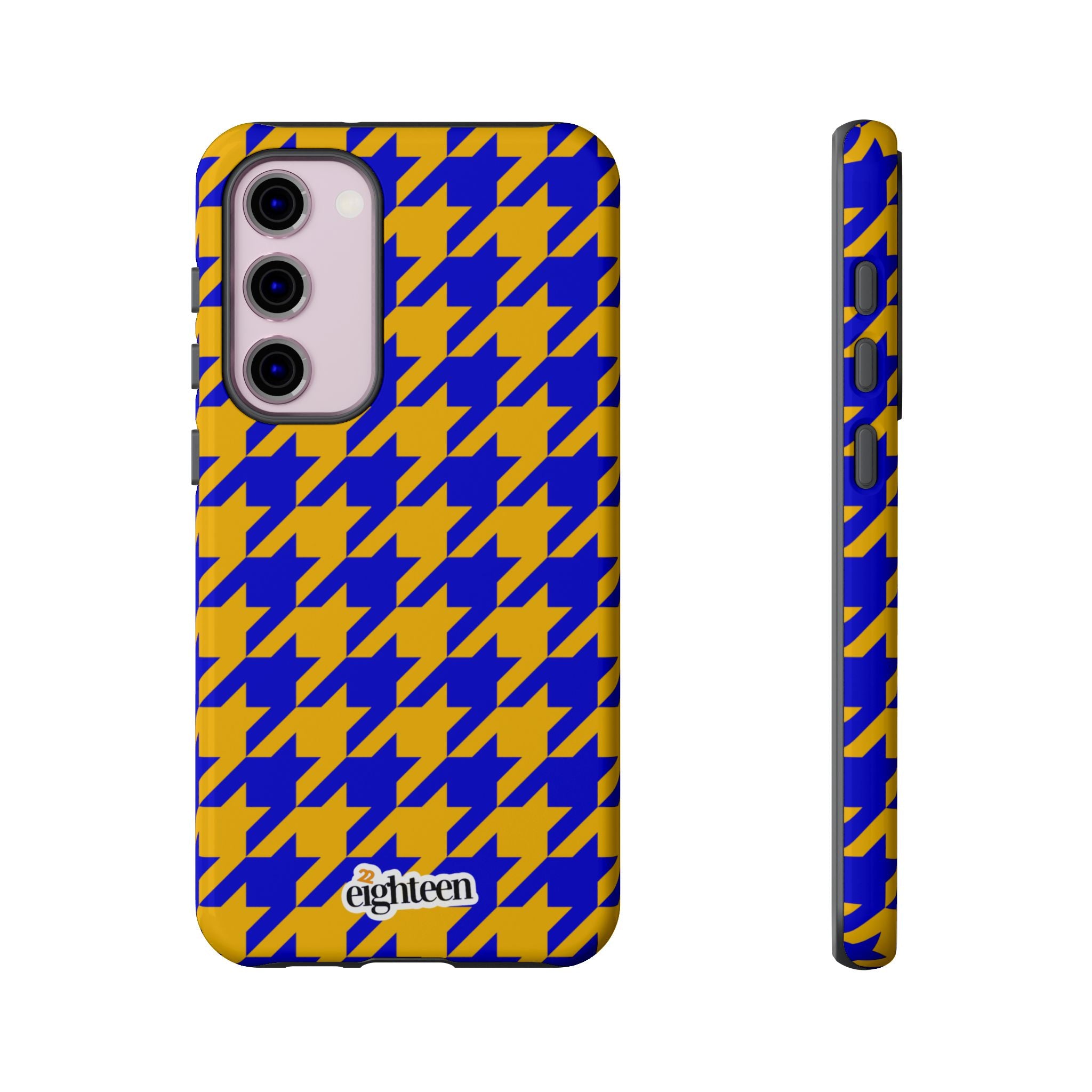 Royal Blue & Gold Staccato Tough Phone Case