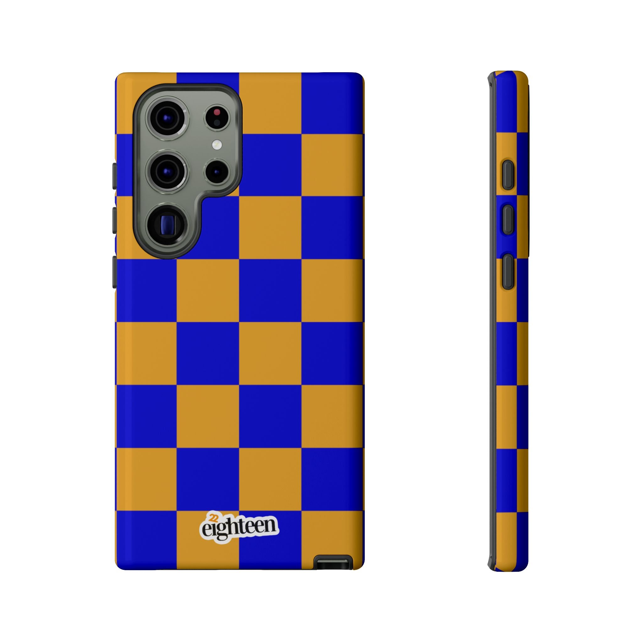Royal Blue & Gold Check, Please! Tough Phone Case