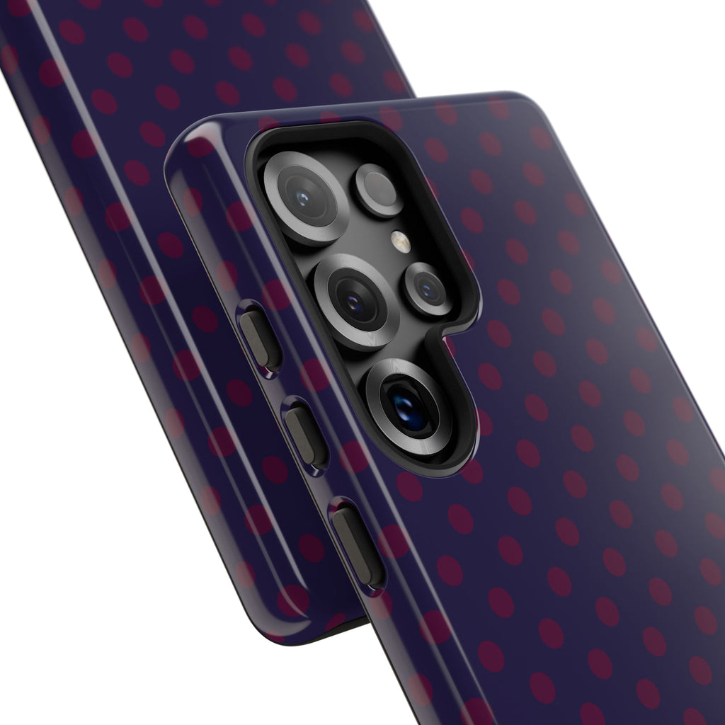 Night Blue & Burgundy Dot Theory Phone Case