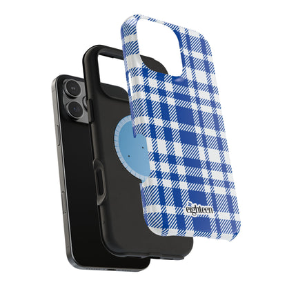 Royal Blue & White Sorority Plaid MagSafe Tough Case