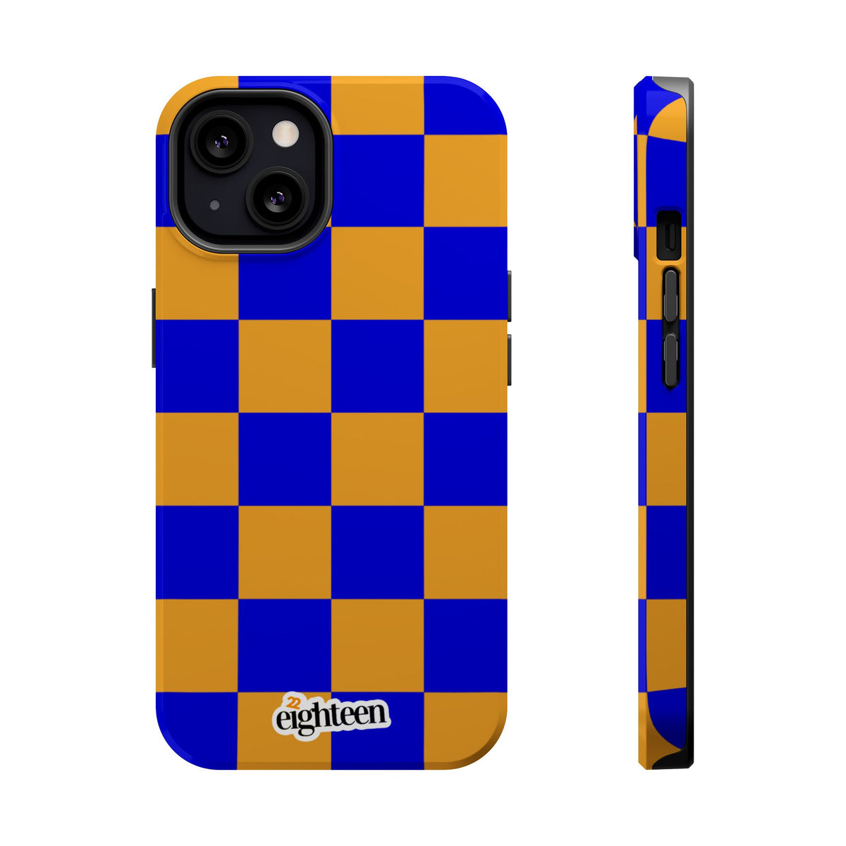 Royal Blue & Gold Check, Please! MagSafe Phone Case