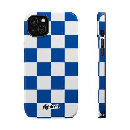 Royal Blue & White Sorority Checkered MagSafe Tough Case