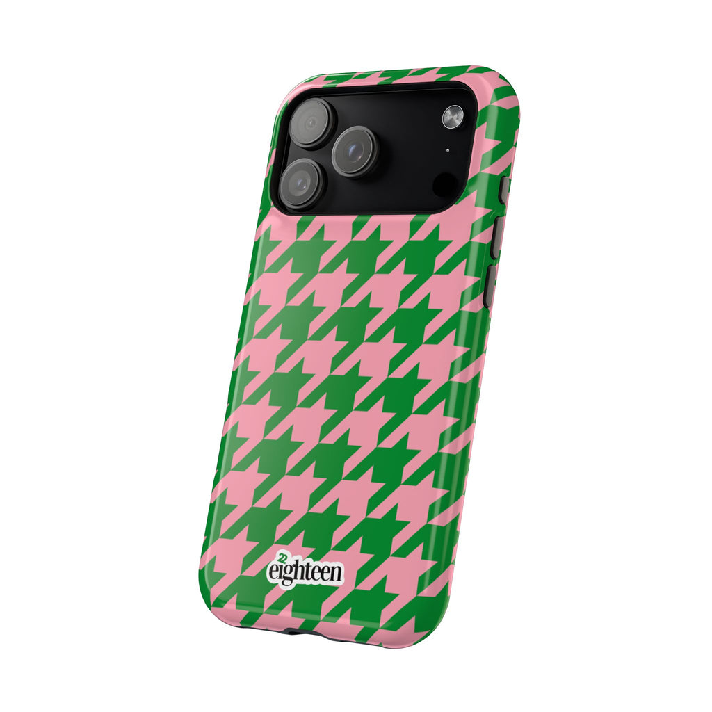 Pink Salmon & Apple Green Staccato MagSafe Phone Case
