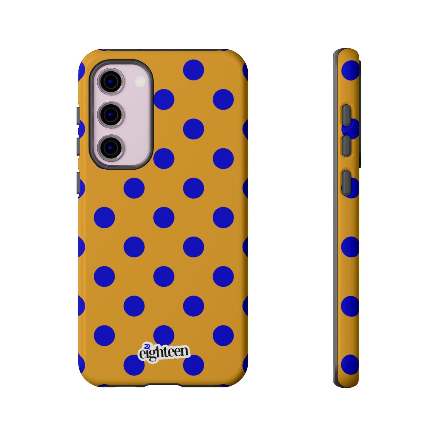 Royal Blue & Gold Polka Dot Tough Phone Case