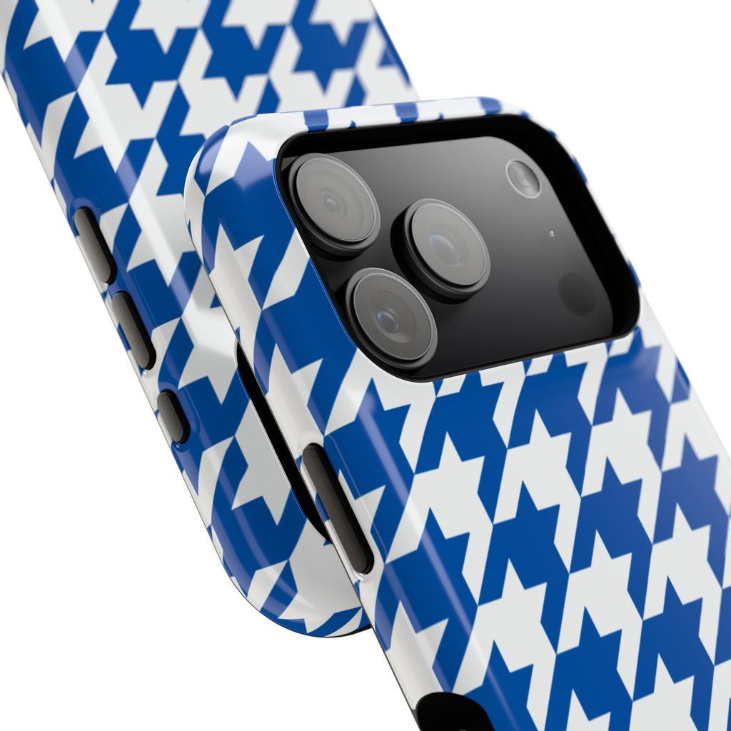 Royal Blue & White Staccato MagSafe Phone Case