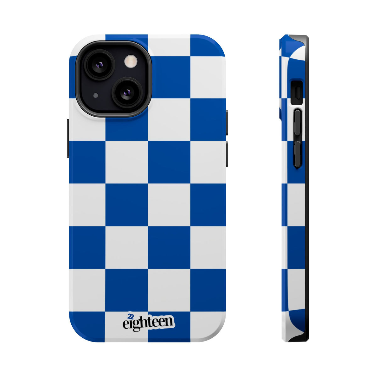 Royal Blue & White Check, Please! MagSafe Phone Case