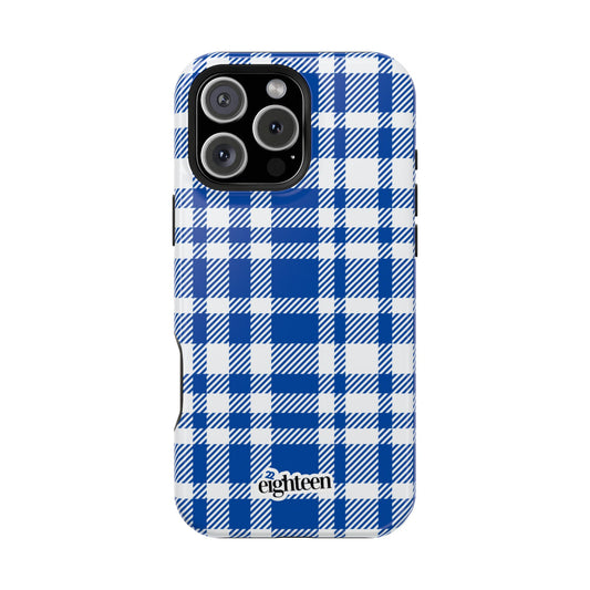 Royal Blue & White Sorority Plaid MagSafe Tough Case