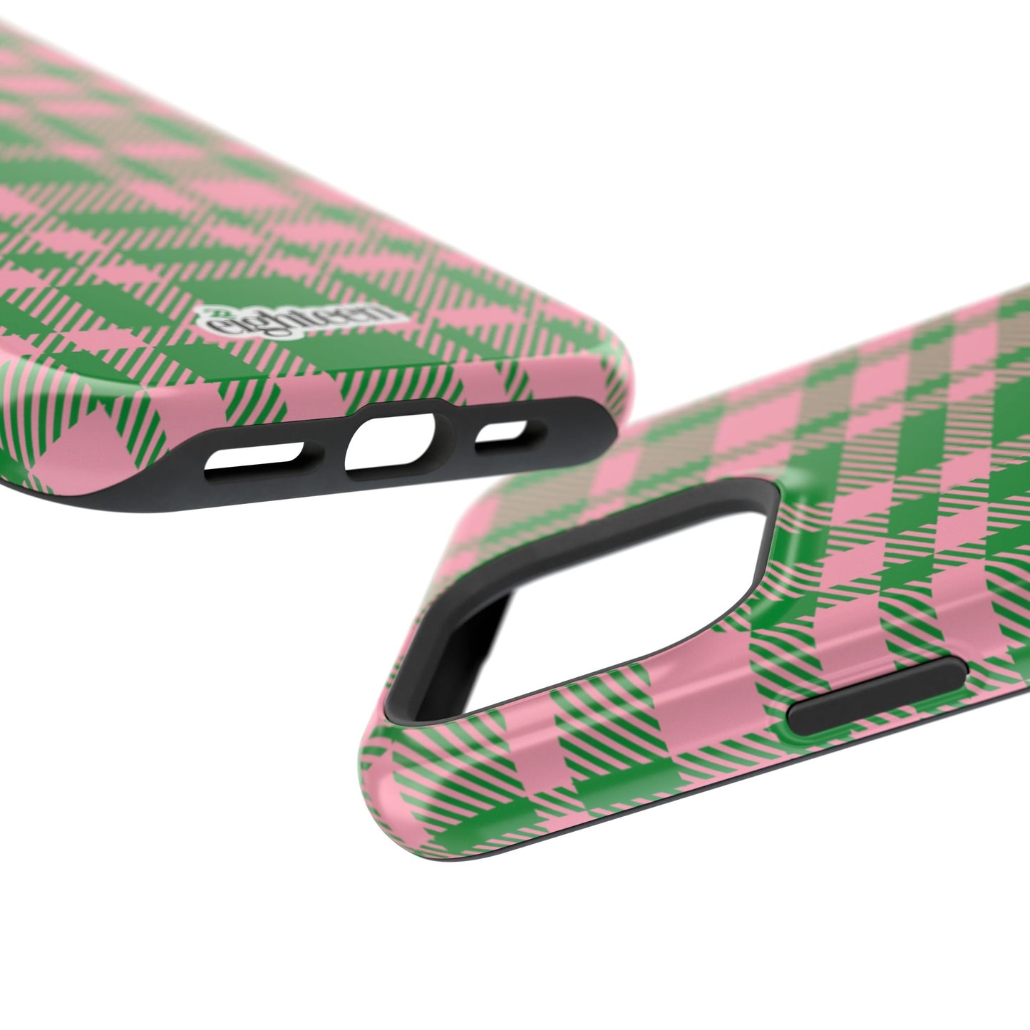 Pink Salmon & Apple Green Sorority Plaid MagSafe Tough Case