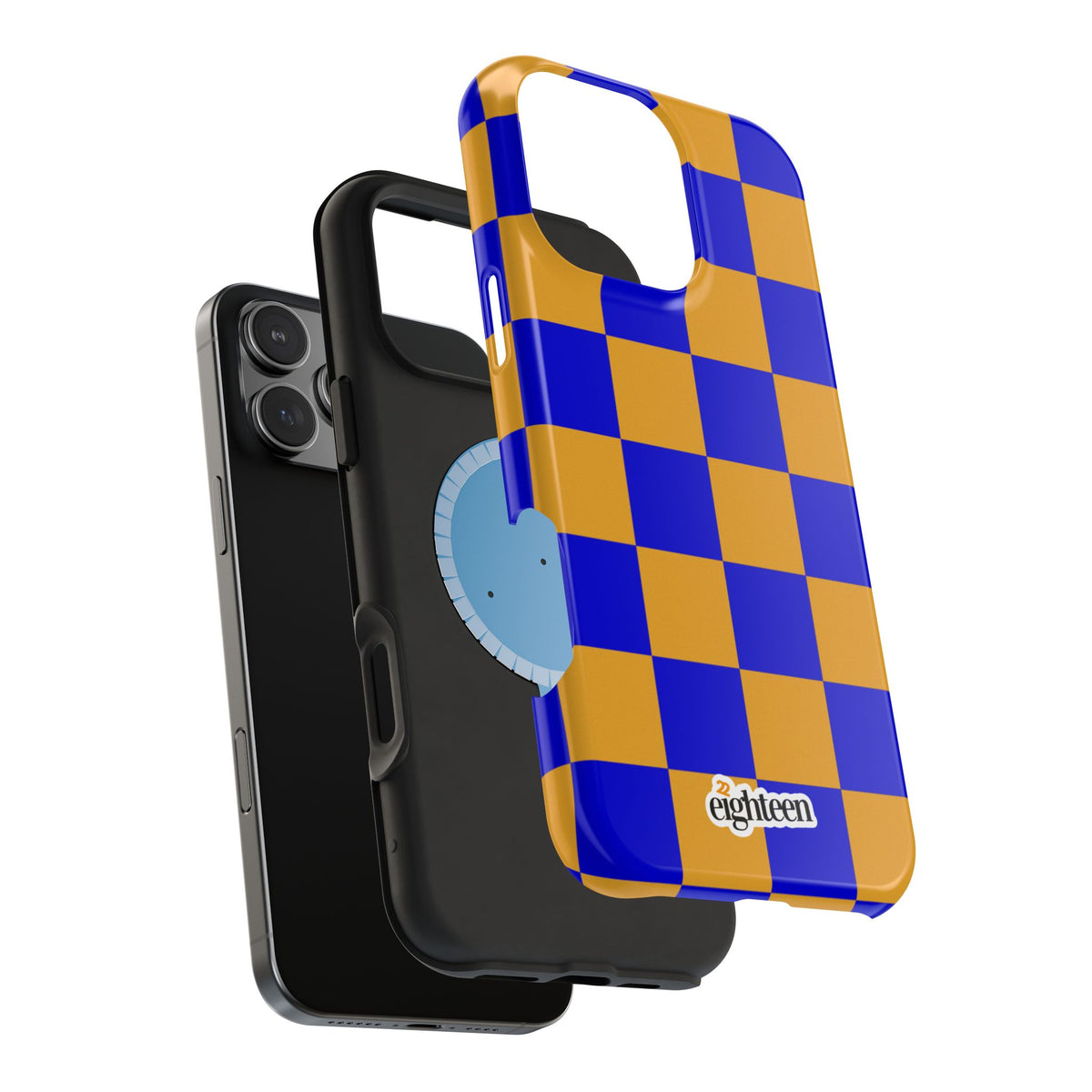 Royal Blue & Gold Check, Please! MagSafe Phone Case
