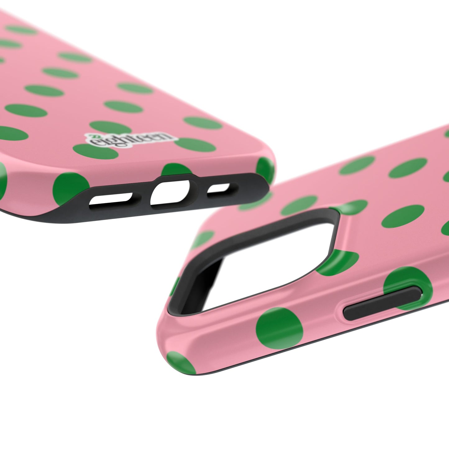 Pink Salmon & Apple Green Sorority Polka Dot MagSafe Tough Case