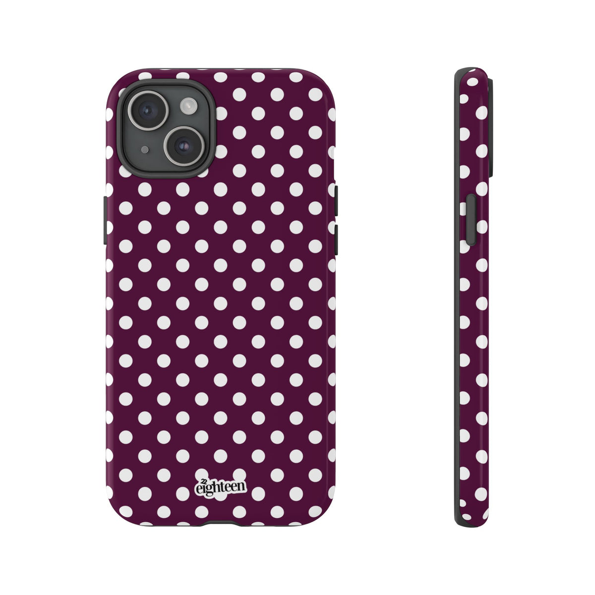 Maroon + White Dot Theory Phone Case