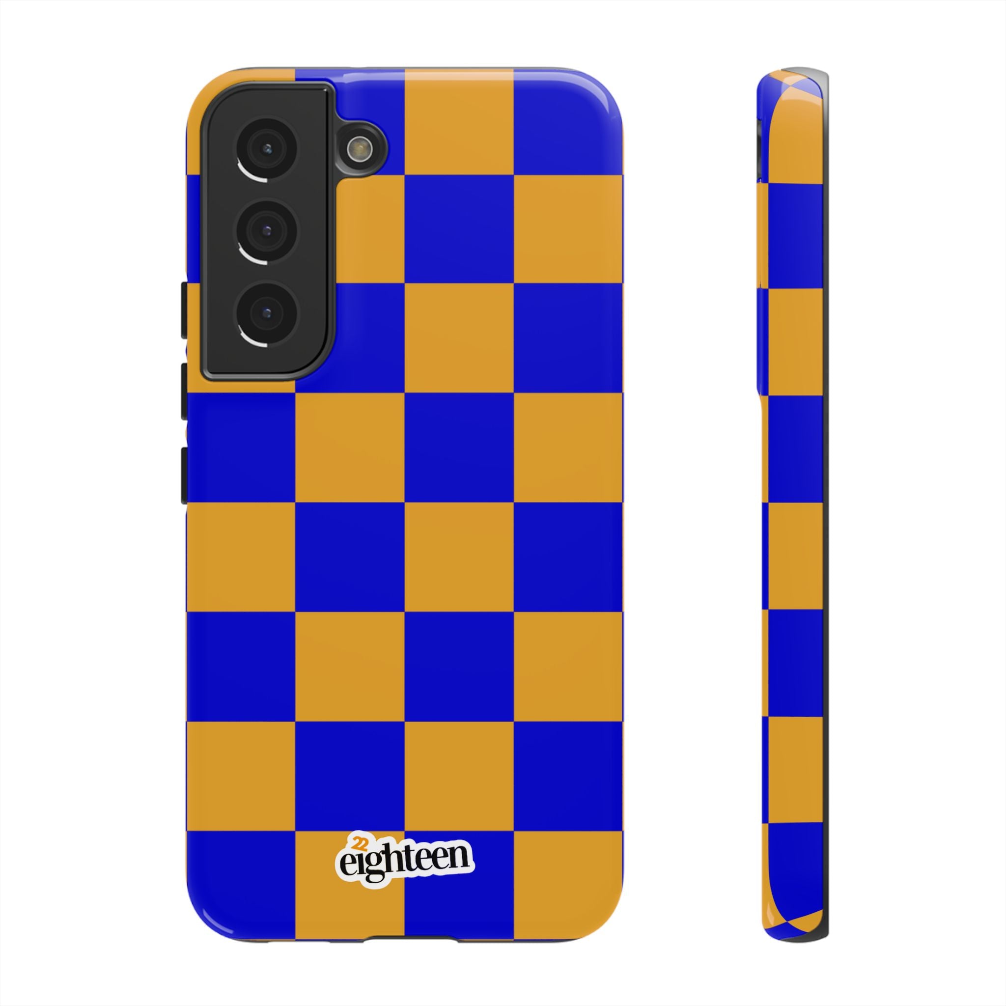 Royal Blue & Gold Check, Please! Tough Phone Case