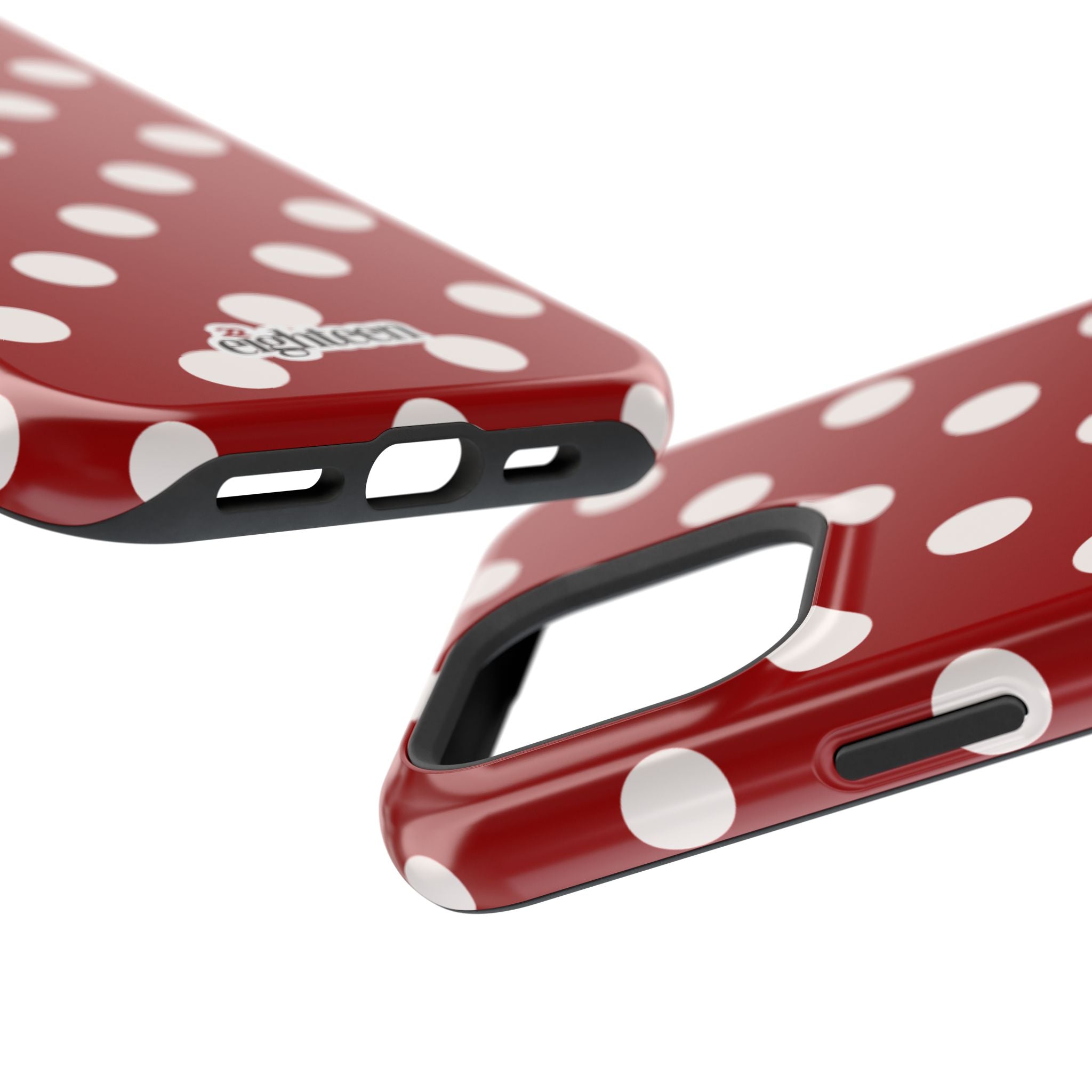 Crimson & Cream Polka Dot MagSafe Tough Case