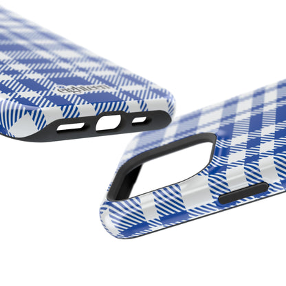 Royal Blue & White Sorority Plaid MagSafe Tough Case