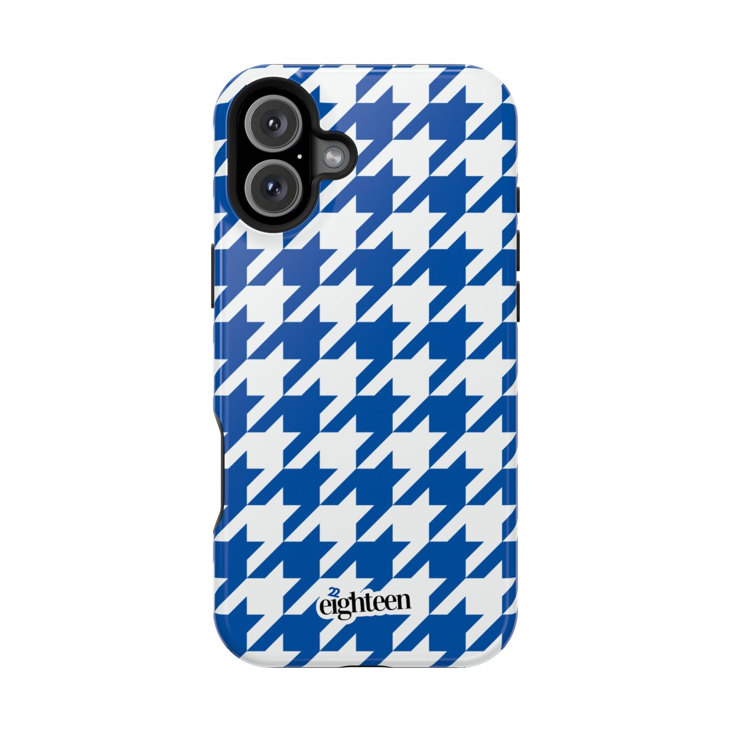 Royal Blue & White Sorority Houndstooth MagSafe Tough Case