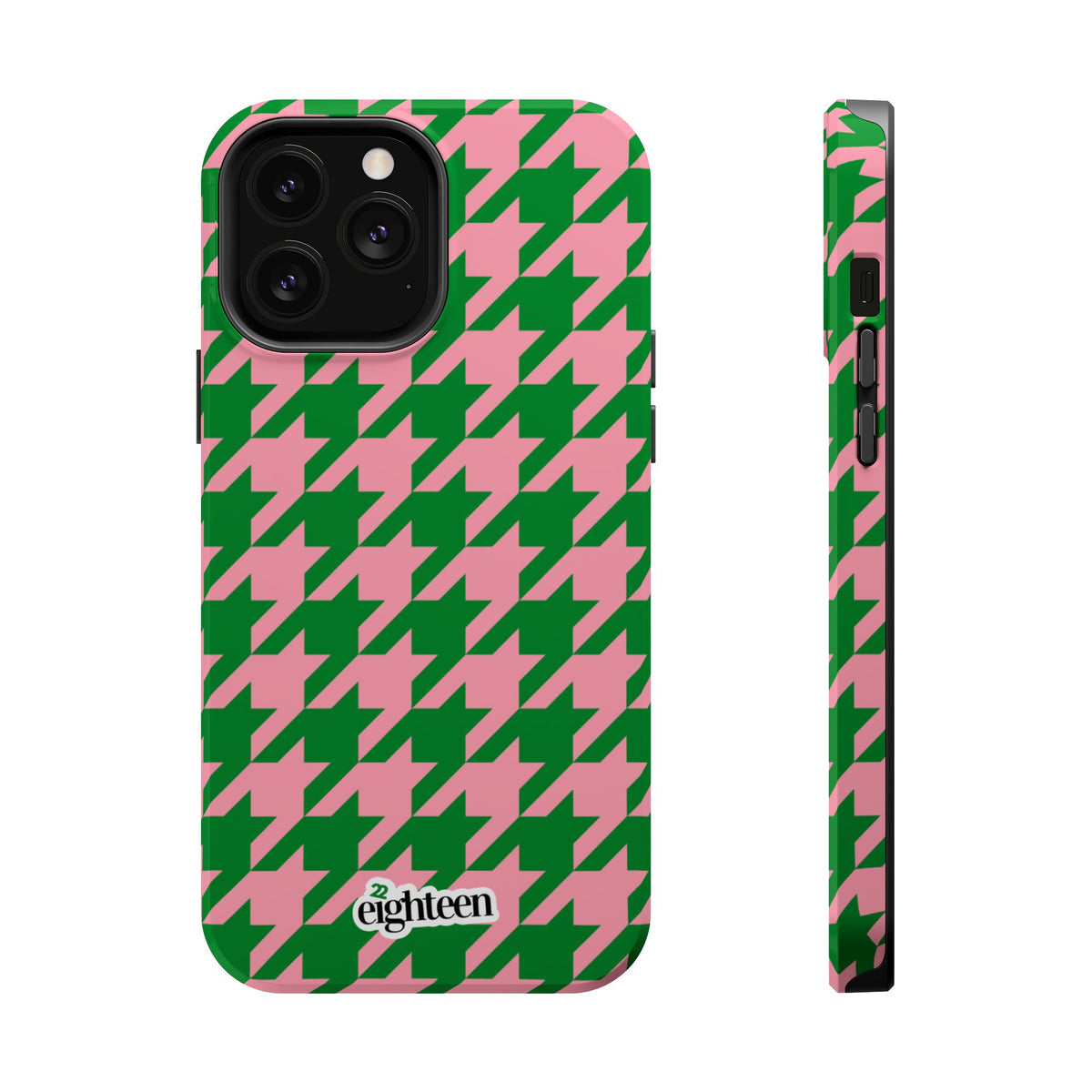 Pink Salmon & Apple Green Staccato MagSafe Phone Case