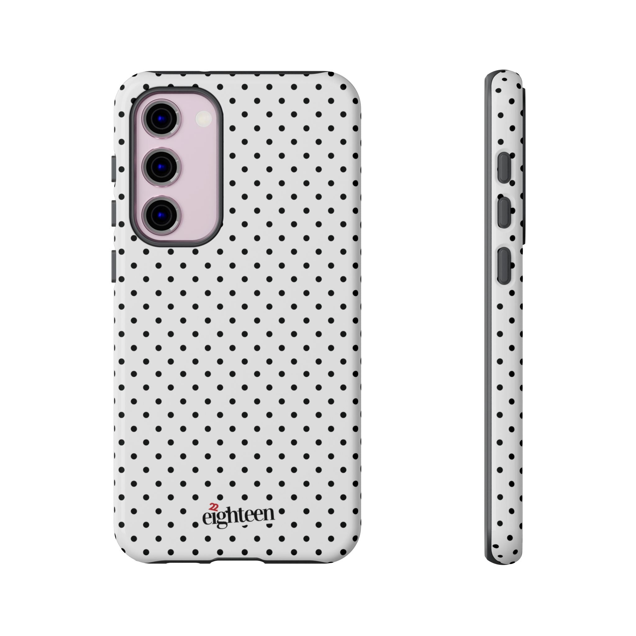 White Dotty Tough Phone Case