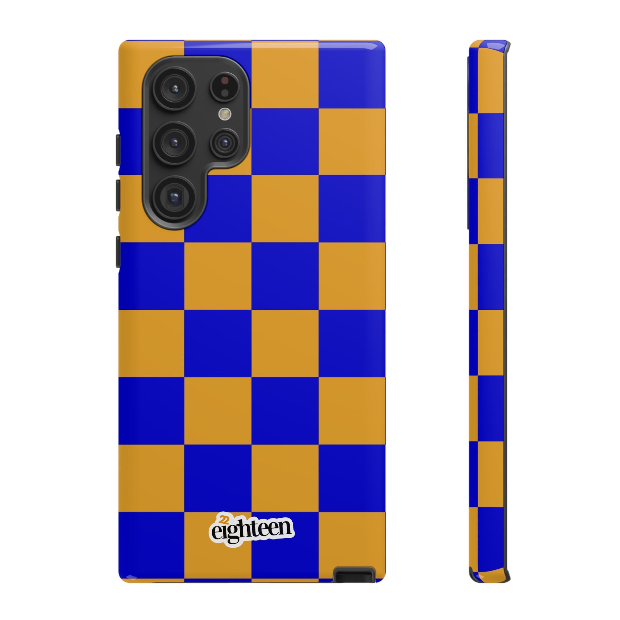 Royal Blue & Gold Check, Please! Tough Phone Case