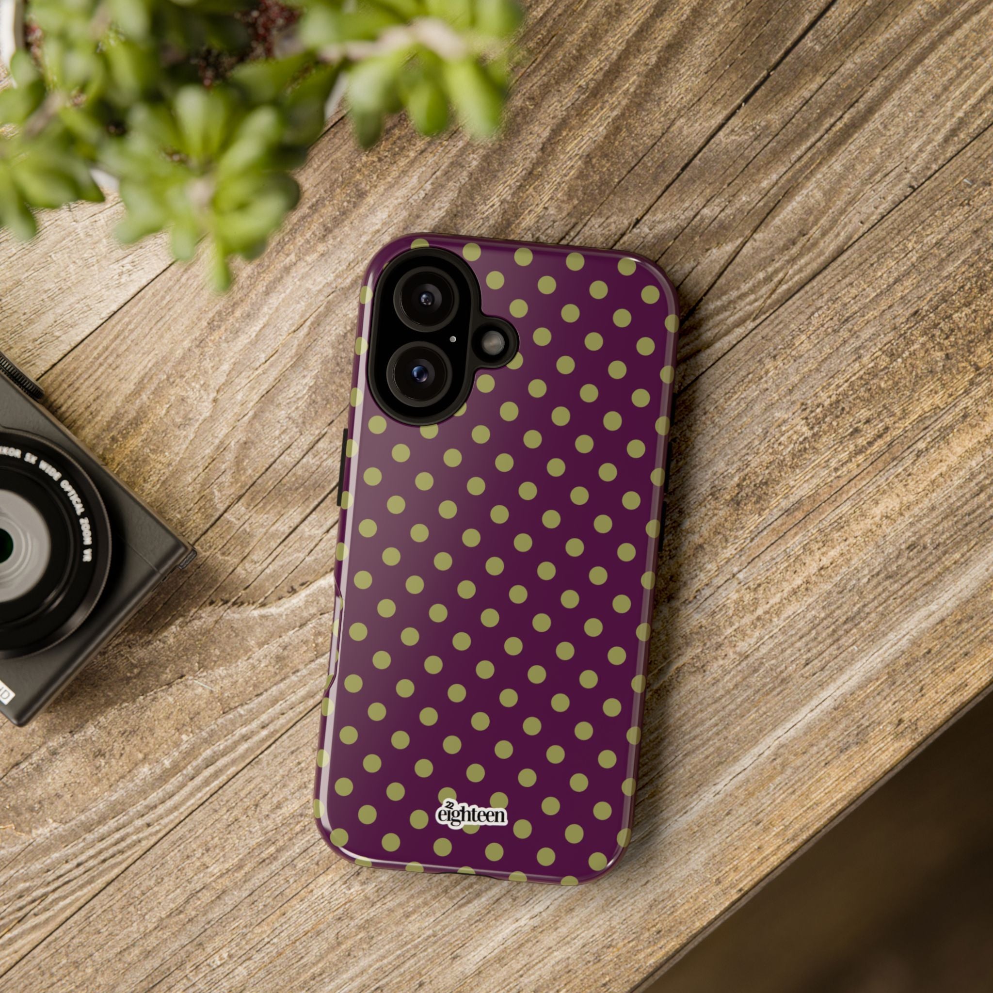 Deep Burgundy & Acacia Dot Theory Phone Case