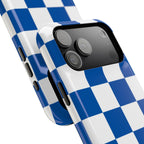 Royal Blue & White Check, Please! MagSafe Phone Case