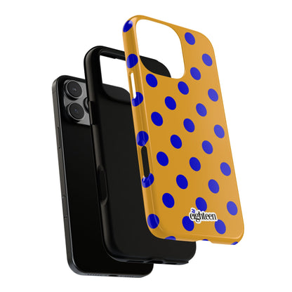 Royal Blue & Gold Polka Dot Tough Phone Case
