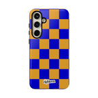 Royal Blue & Gold Check, Please! Phone Case