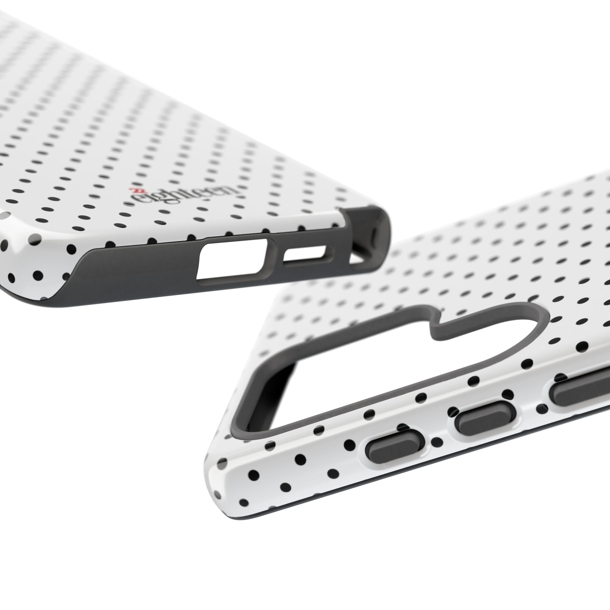 White Dotty Tough Phone Case