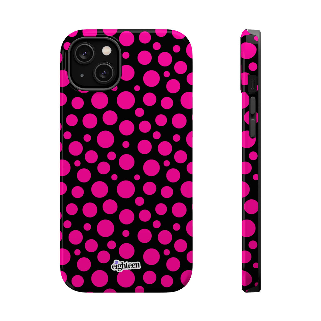 Black + Pink Poppy MagSafe Tough Case