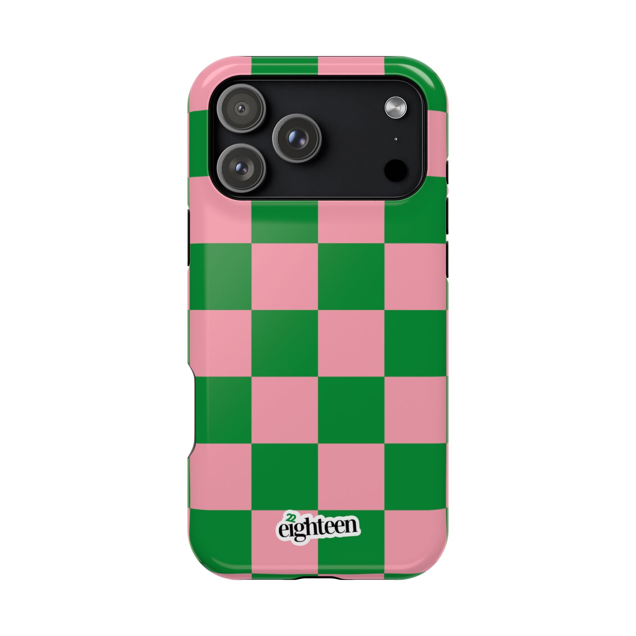 Pink Salmon & Apple Green Check, Please! MagSafe Tough Case