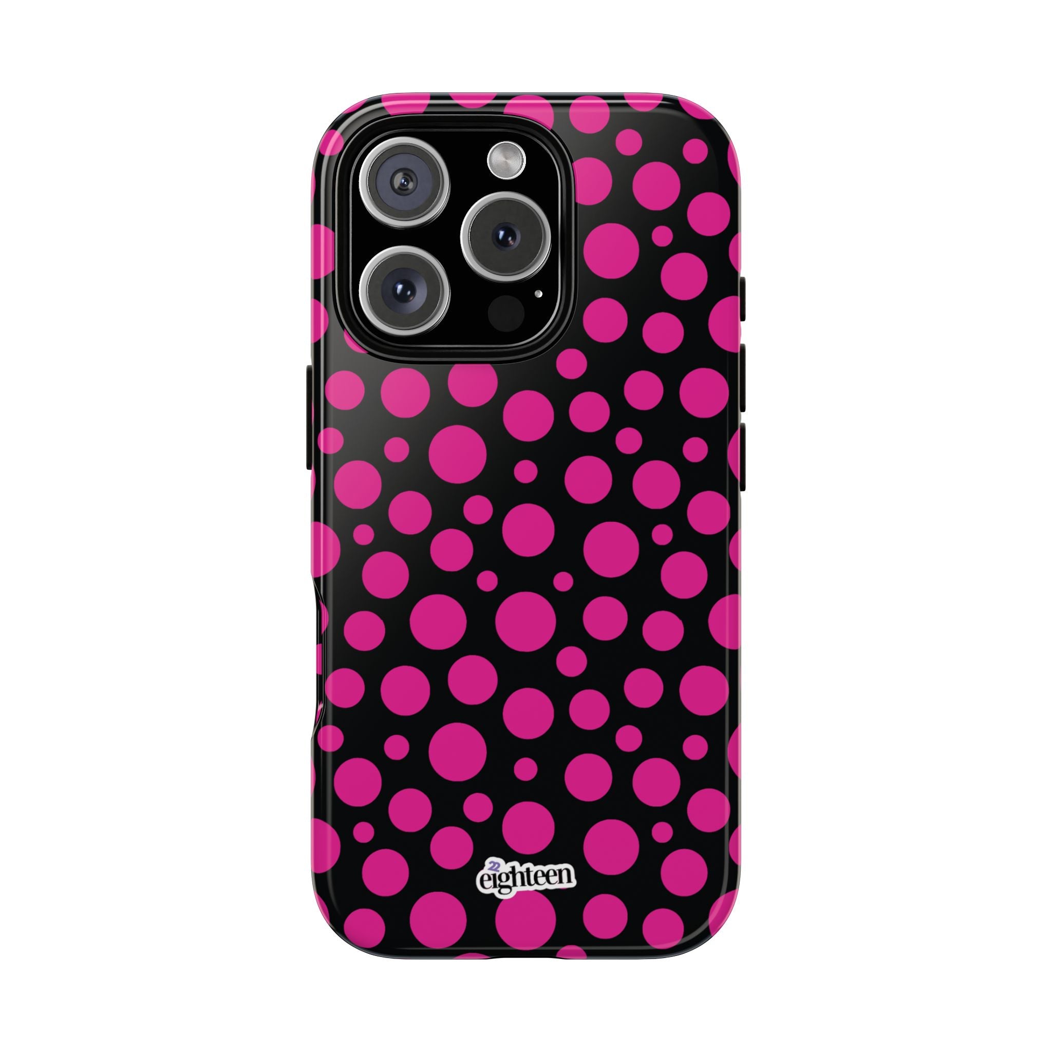 Black + Pink Poppy Tough Phone Case