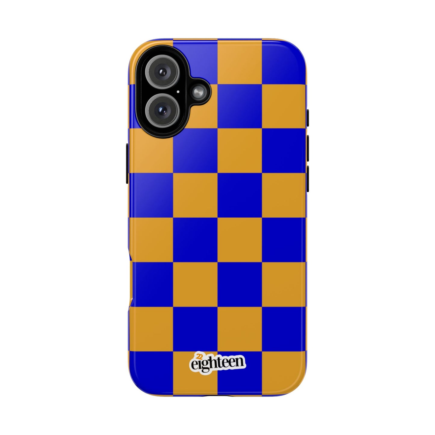 Royal Blue & Gold Checkered Tough Phone Case