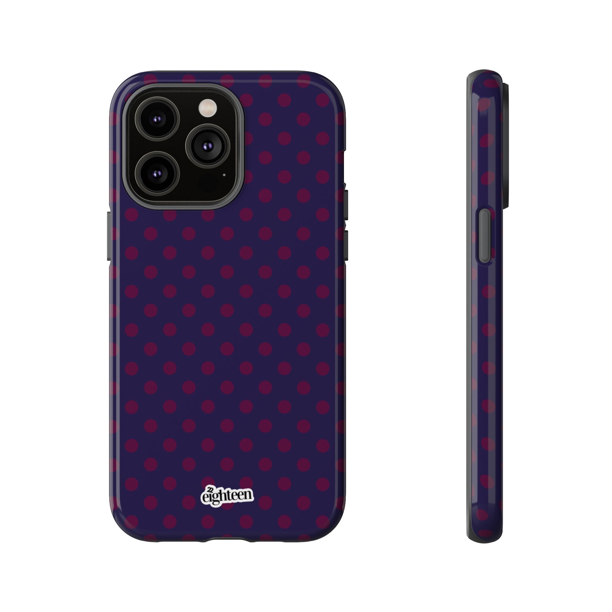 Night Blue & Burgundy Dot Theory Phone Case