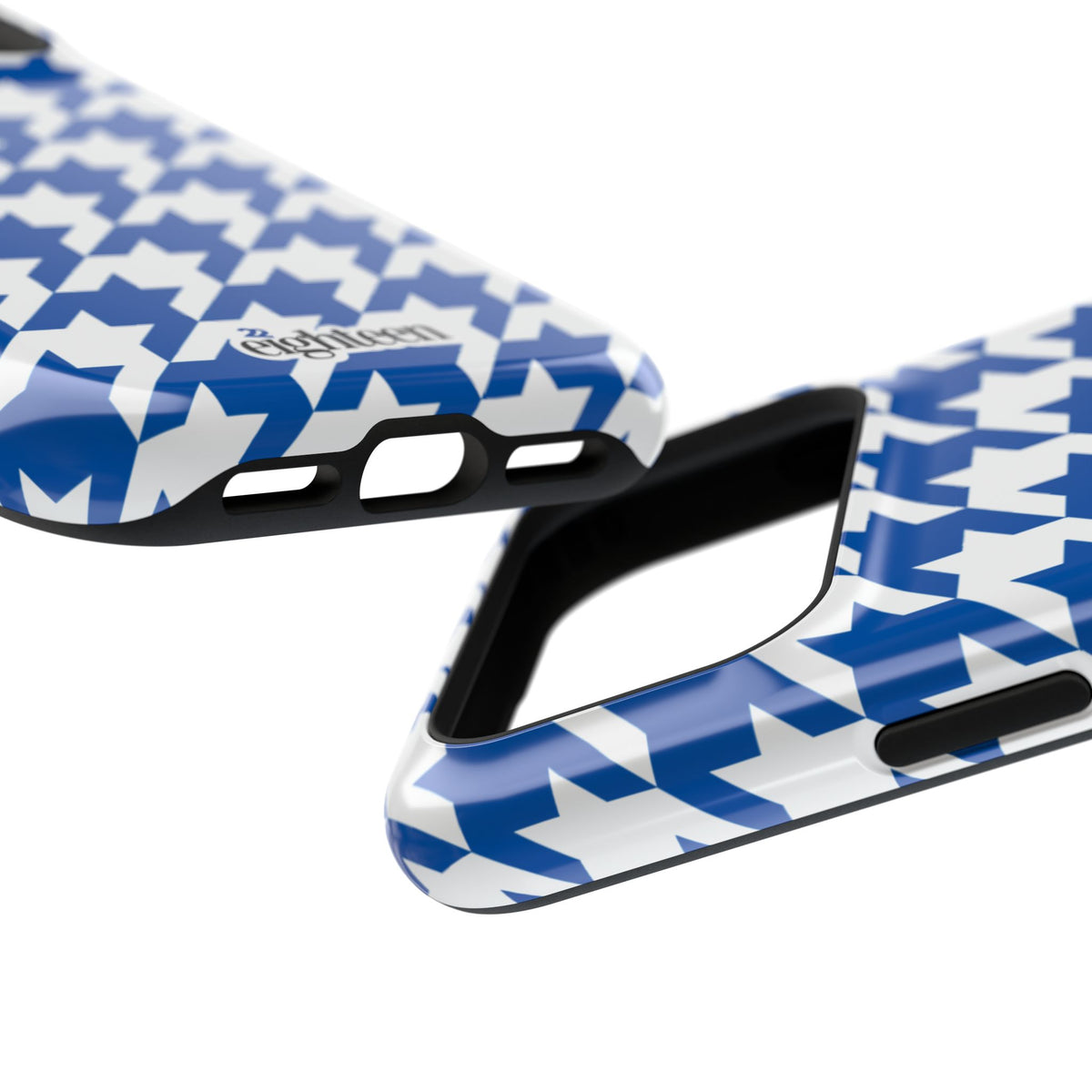 Royal Blue & White Staccato MagSafe Phone Case