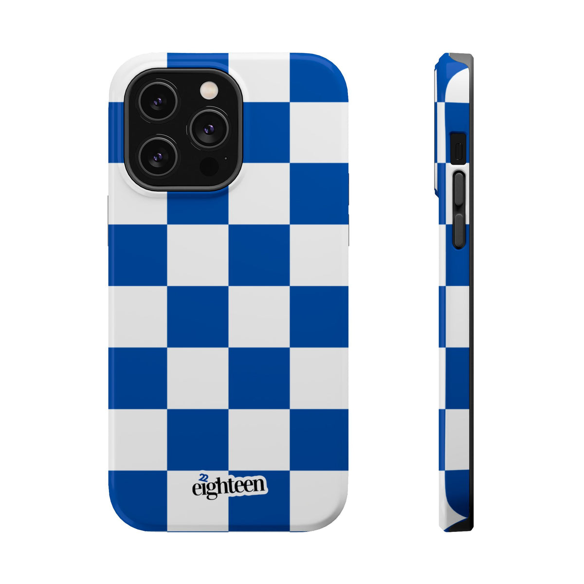 Royal Blue & White Check, Please! MagSafe Phone Case