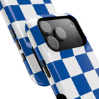 Royal Blue & White Check, Please! MagSafe Phone Case