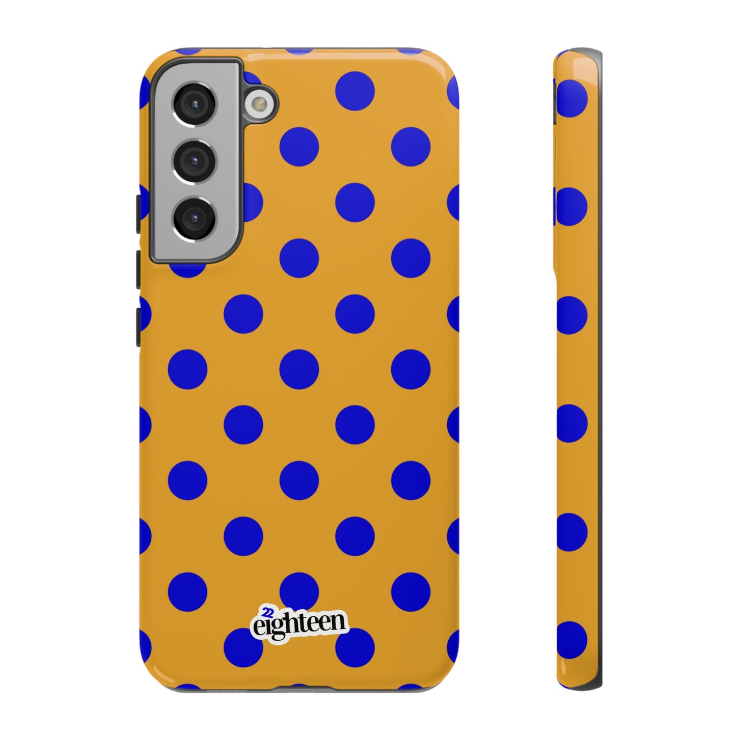 Royal Blue & Gold Polka Dot Tough Phone Case
