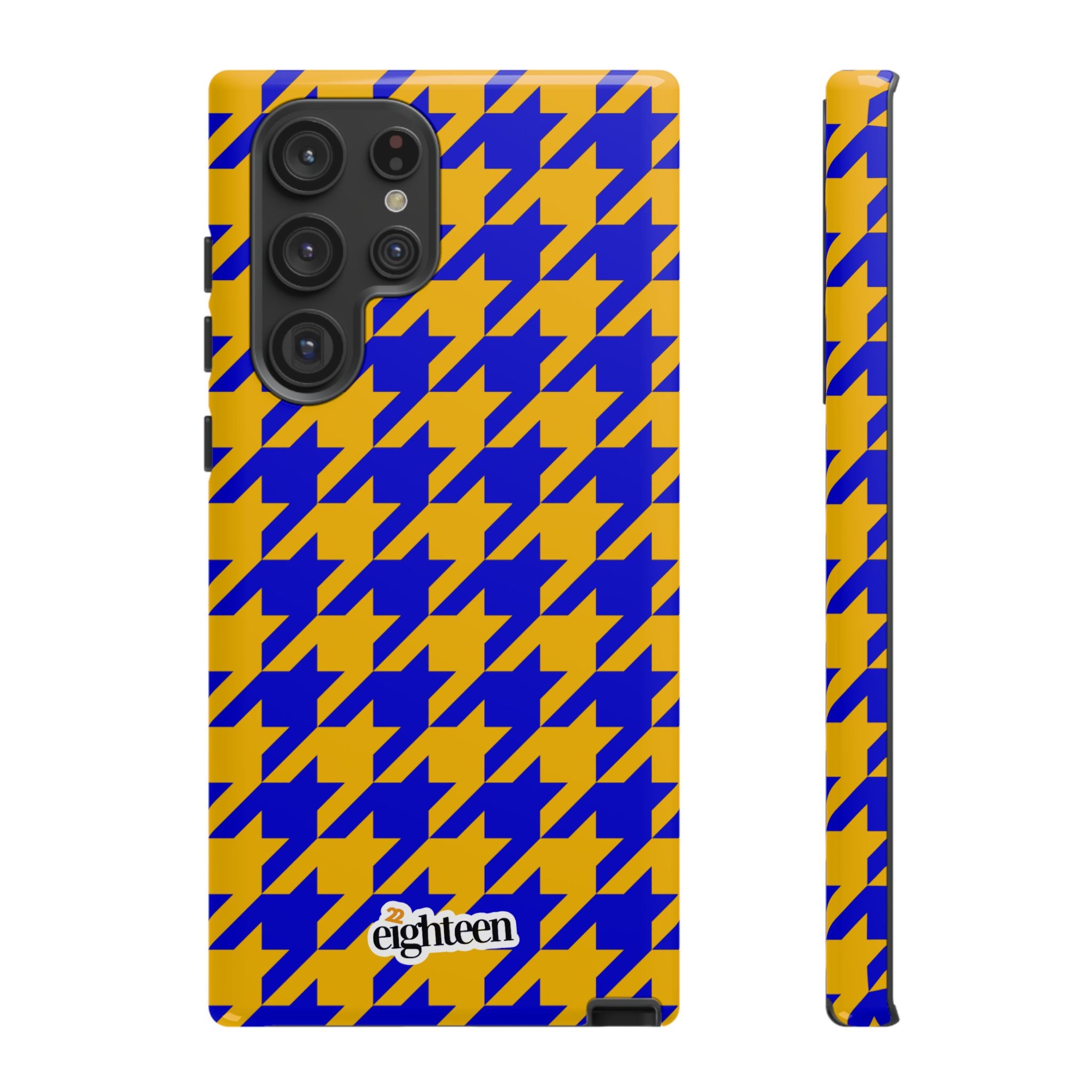 Royal Blue & Gold Staccato Tough Phone Case
