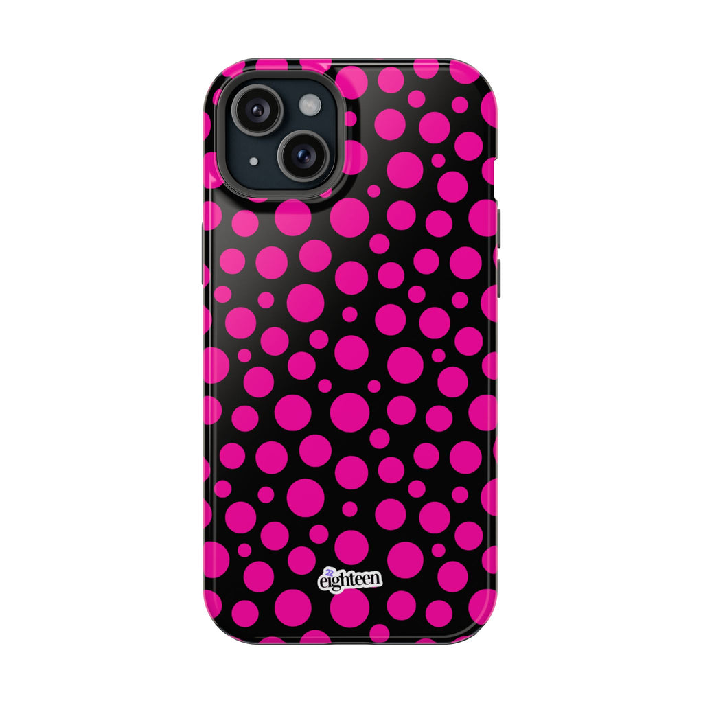 Black + Pink Poppy MagSafe Tough Case