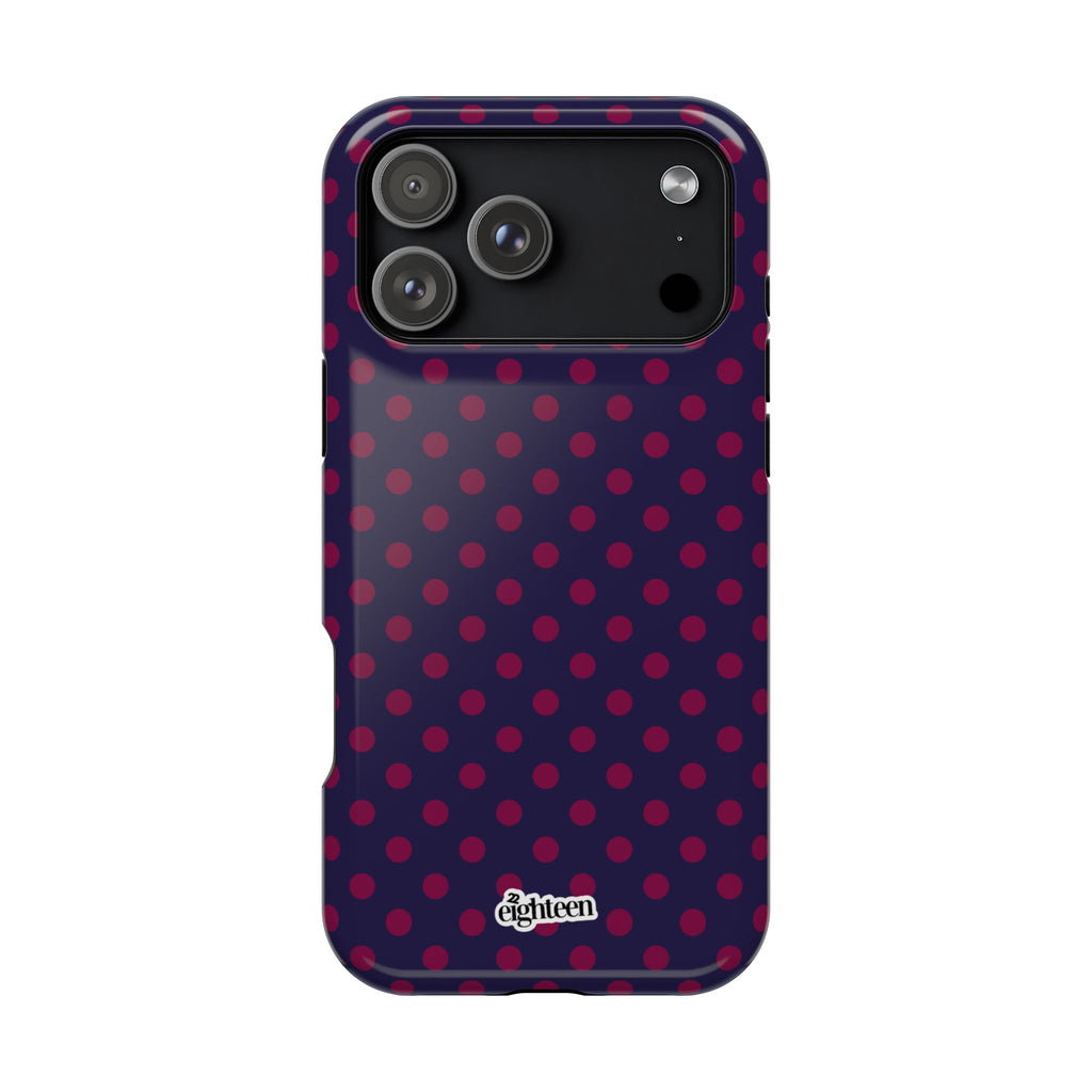 Night Blue & Burgundy Dot Theory MagSafe Phone Case