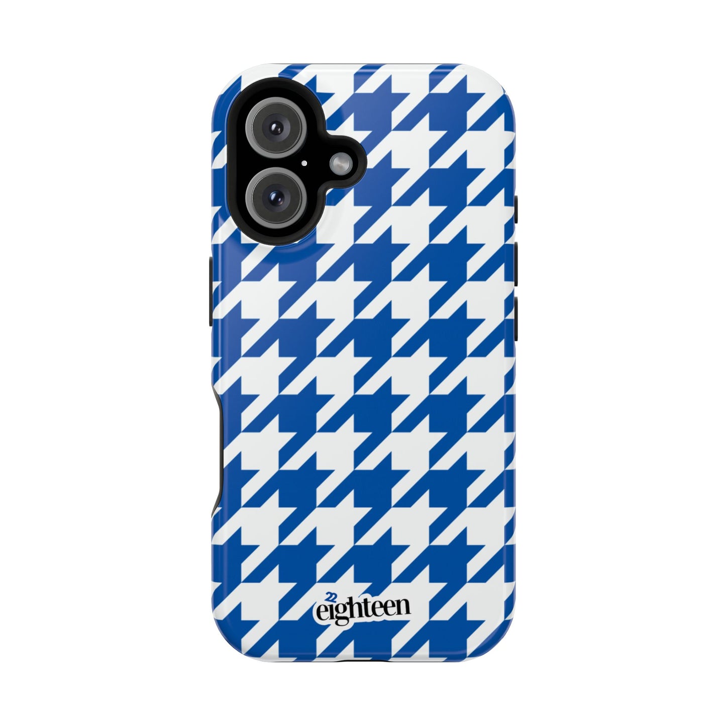 Royal Blue & White Sorority Houndstooth MagSafe Tough Case