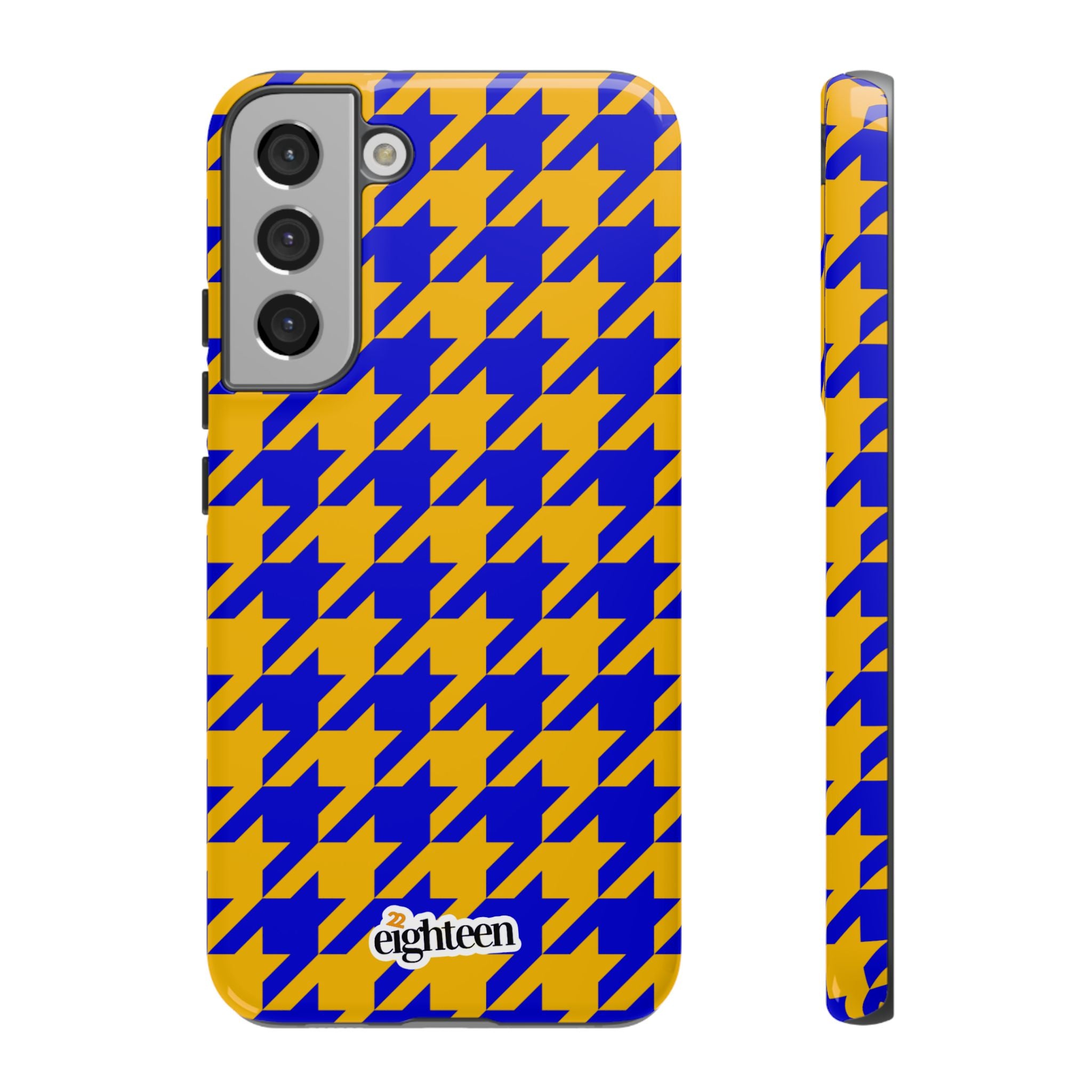Royal Blue & Gold Staccato Tough Phone Case