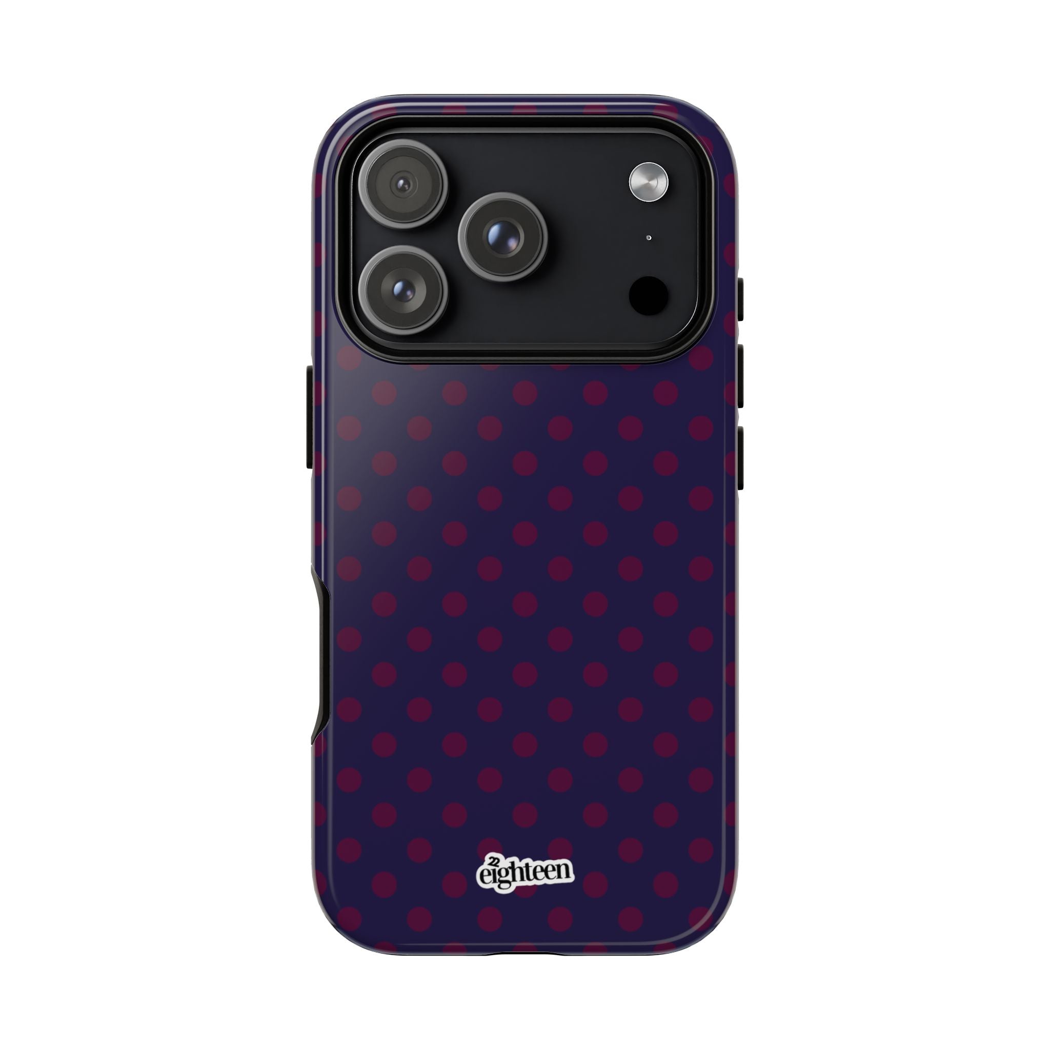 Night Blue & Burgundy Dot Theory Phone Case