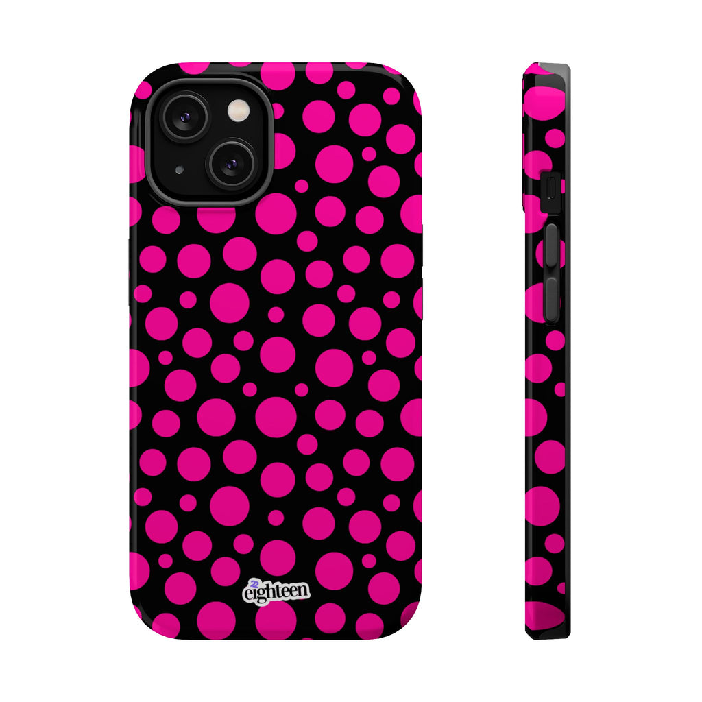 Black + Pink Poppy MagSafe Tough Case