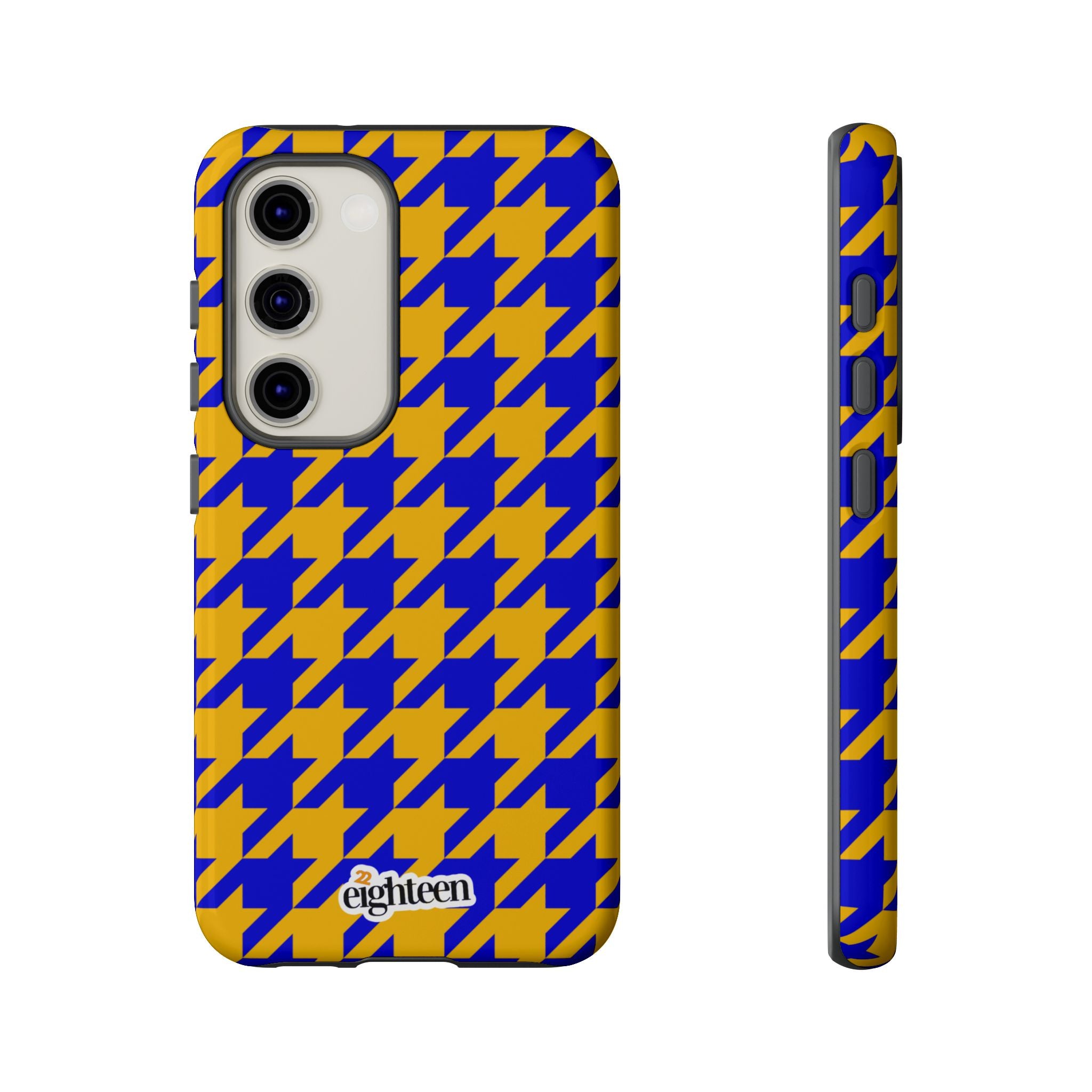 Royal Blue & Gold Staccato Tough Phone Case